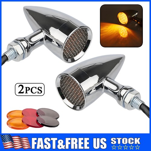Chrome motorcycle turn - 2x,
