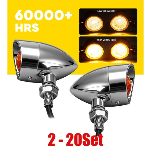 Motorcycle amber lamp chrome - amber,